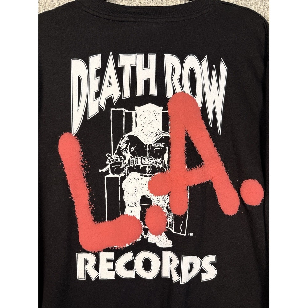 Death Row Records LA Logo Crewneck Sweatshirt Black XL Hip Hop Rap Graphic - Picture 4 of 8